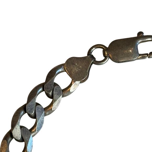 Vintage Alfi Sterling Silver 925 Curb Cuban Link Chain Bracelet 8" Lobster Clasp - Picture 3 of 10